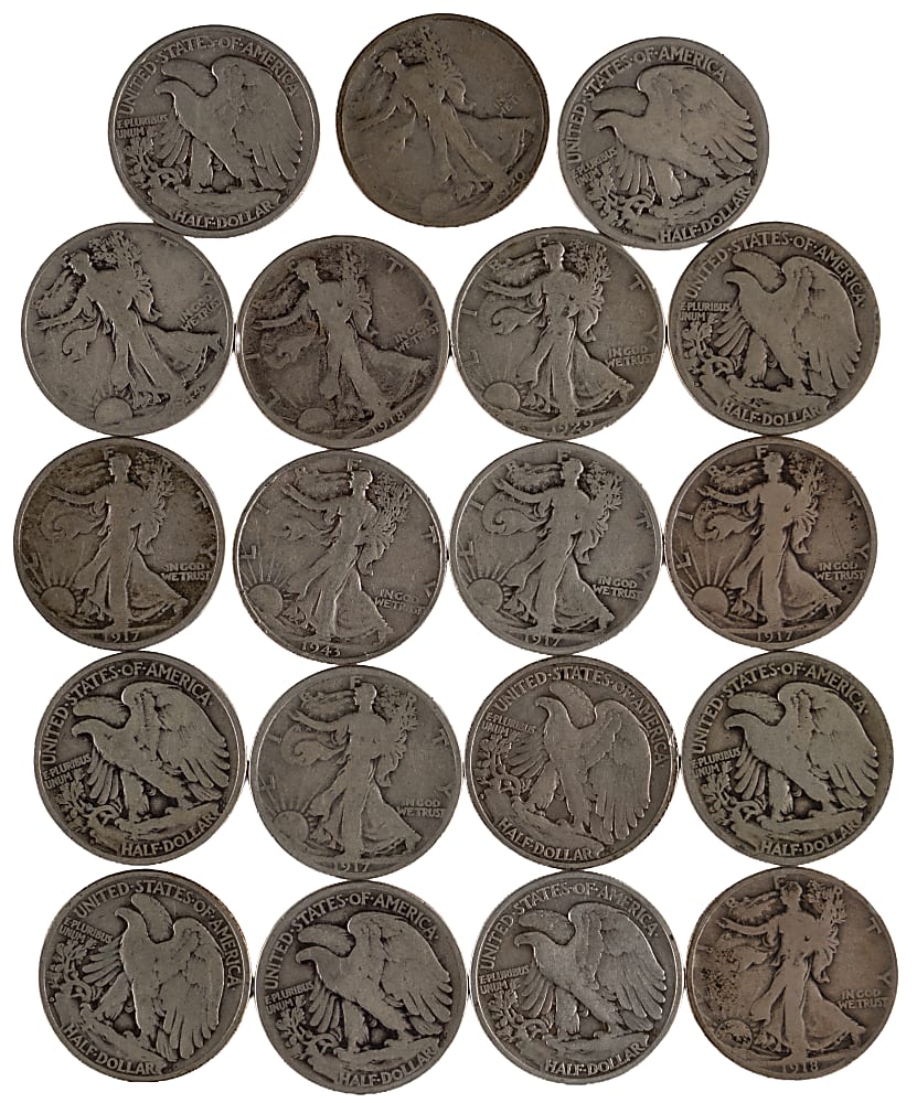 1917-1947 Walking Liberty Silver Half Dollars (35)