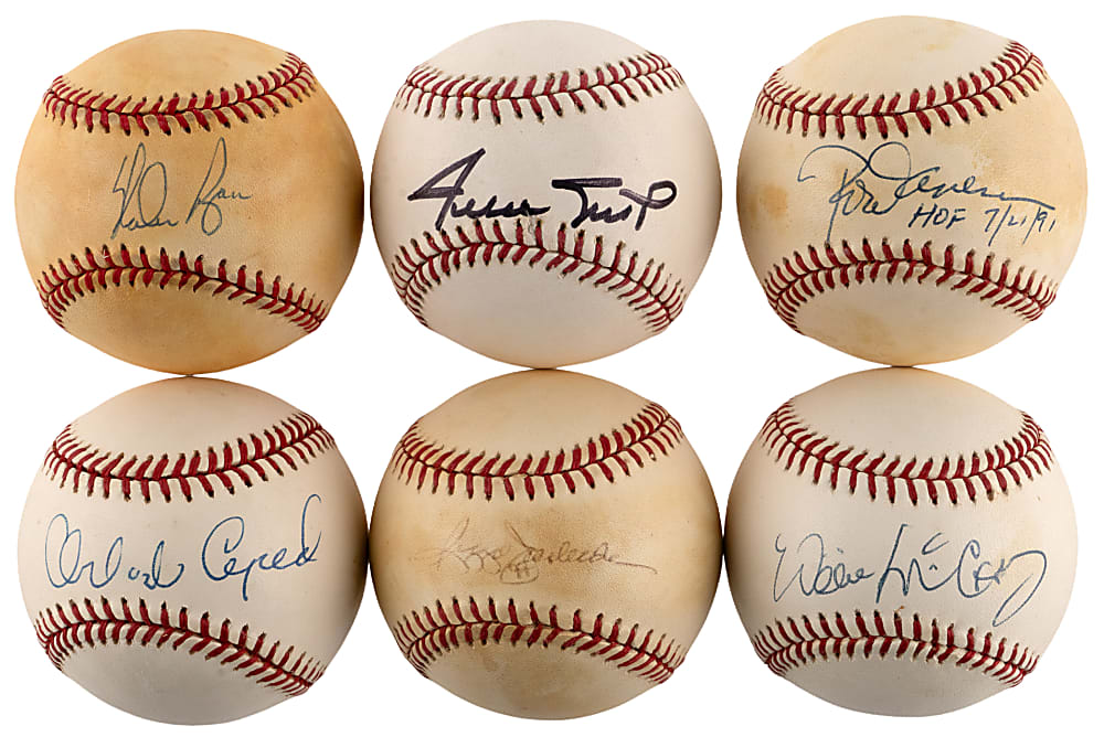 Signed Baseball Collection (13) with (11) Hall of Famers Including Willie Mays Plus Bob Uecker