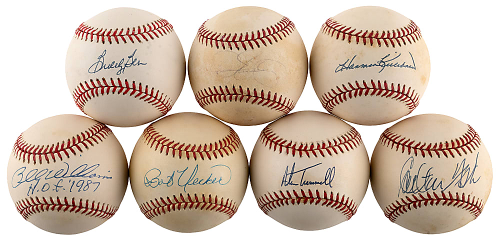 Signed Baseball Collection (13) with (11) Hall of Famers Including Willie Mays Plus Bob Uecker