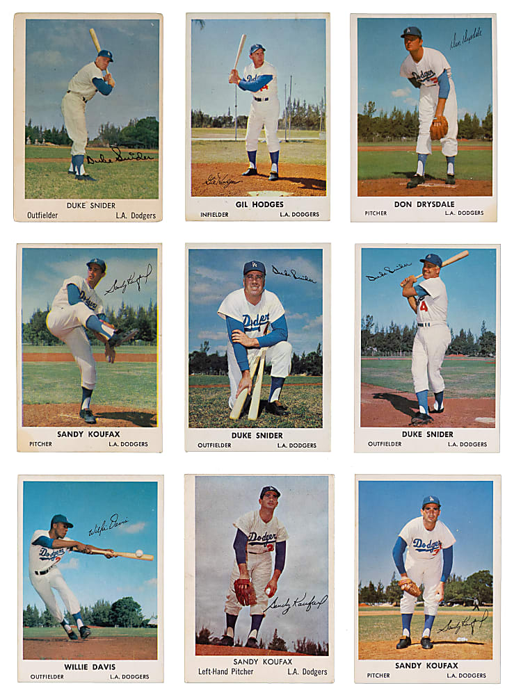 1960-1962 Bell Brand Los Angeles Dodgers Complete Set Run  - (60 Total Cards)