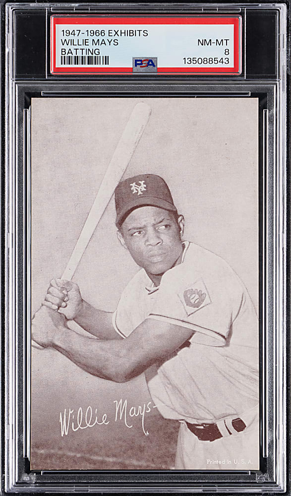 1947-1966 Exhibits Willie Mays Batting PSA NM-MT 8
