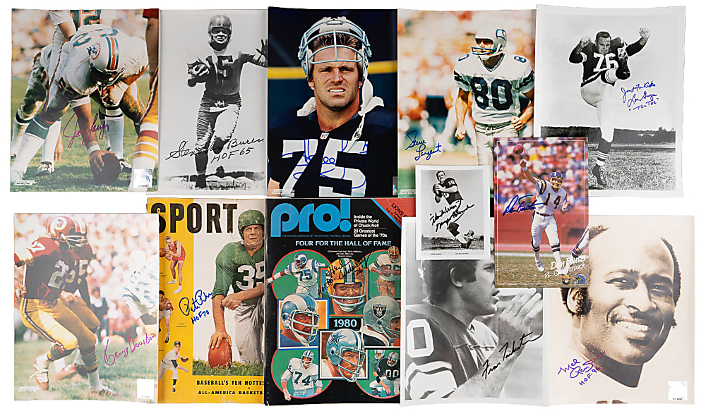 NFL Hall of Famer Signed Magazine/Photograph/Book Collection (14) with Jim Brown & Otto Graham