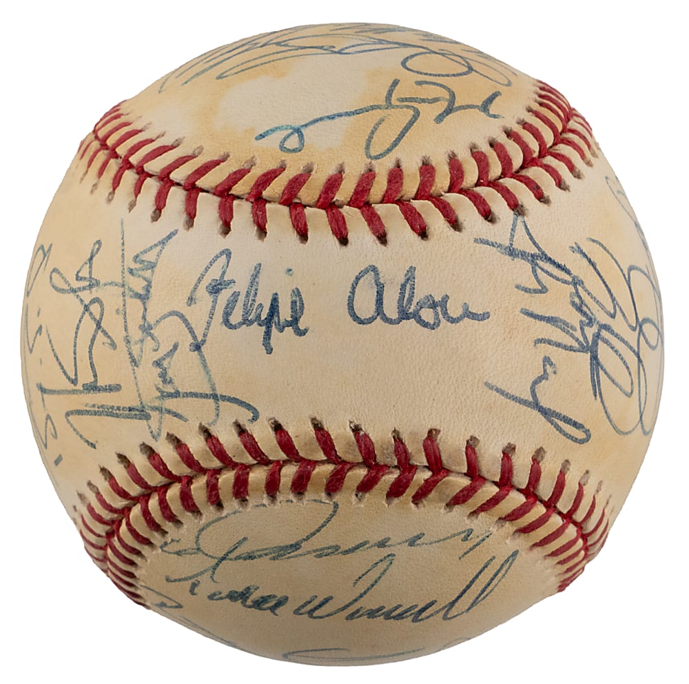 1995 National League All-Star Team-Signed Ball (28) with Bonds, Piazza & Sosa