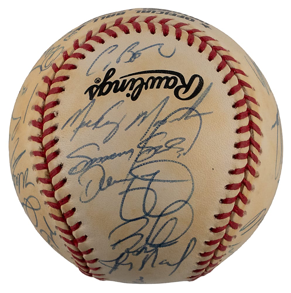 1995 National League All-Star Team-Signed Ball (28) with Bonds, Piazza & Sosa