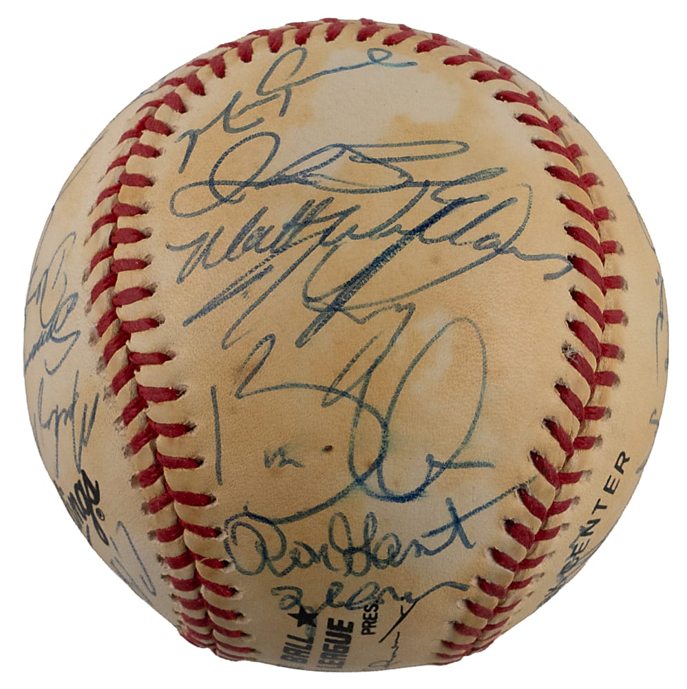 1995 National League All-Star Team-Signed Ball (28) with Bonds, Piazza & Sosa