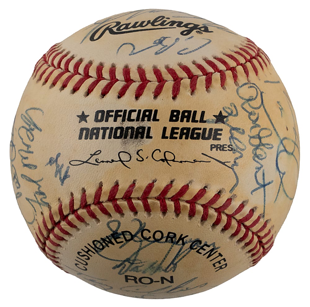 1995 National League All-Star Team-Signed Ball (28) with Bonds, Piazza & Sosa