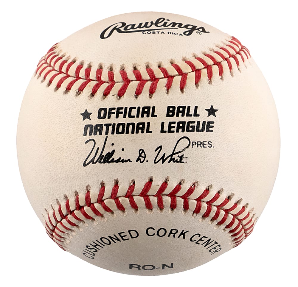 1966 Topps #100 Sandy Koufax & Single-Signed Baseball