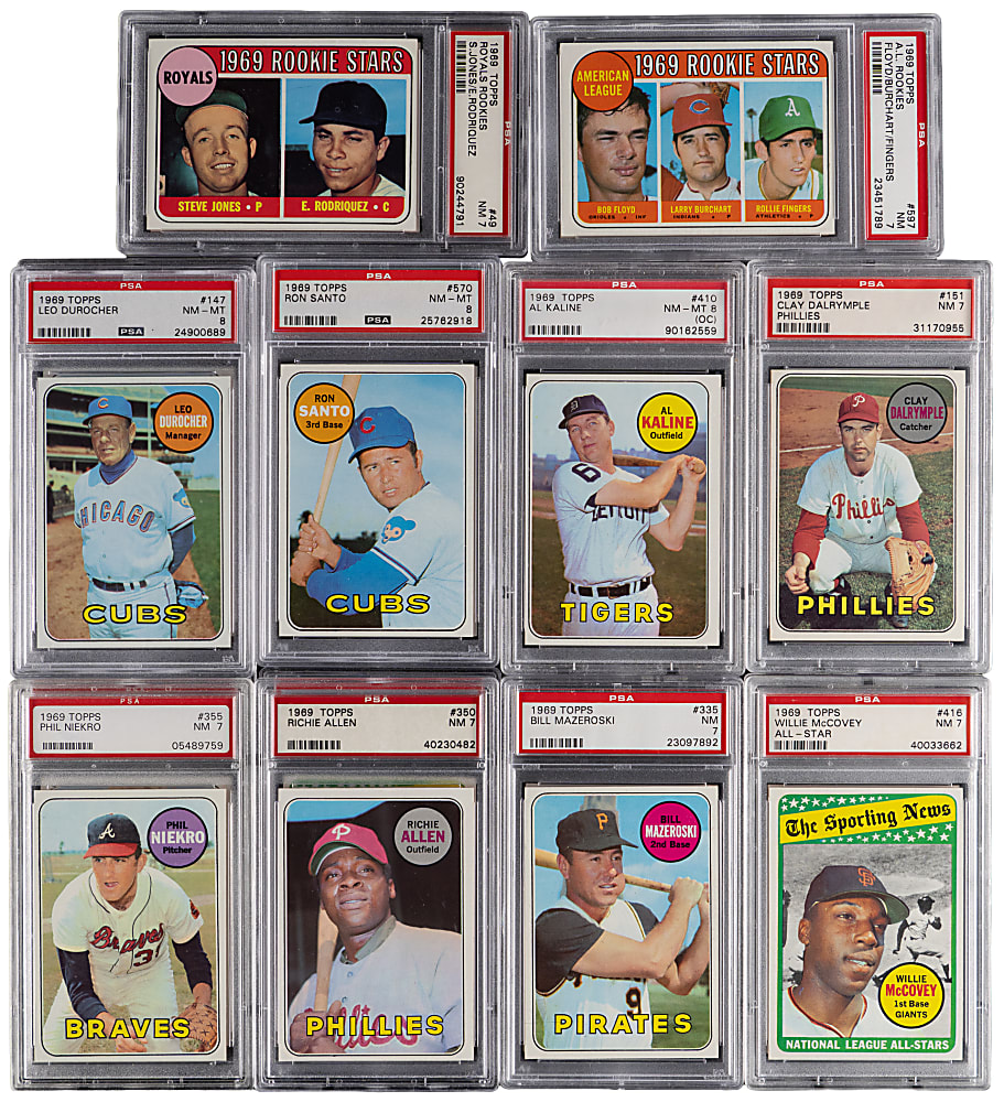 1969 Topps PSA Graded Partial Set (356/664) with (26) Hall of Famers (7.18 GPA!)