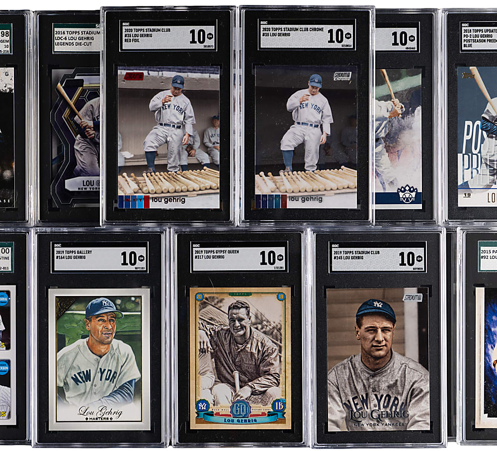 2012-2024 Lou Gehrig SGC GEM MINT 9.5 & PRISTINE 10 Graded Collection (35) with Numbered, Parallels & Variations