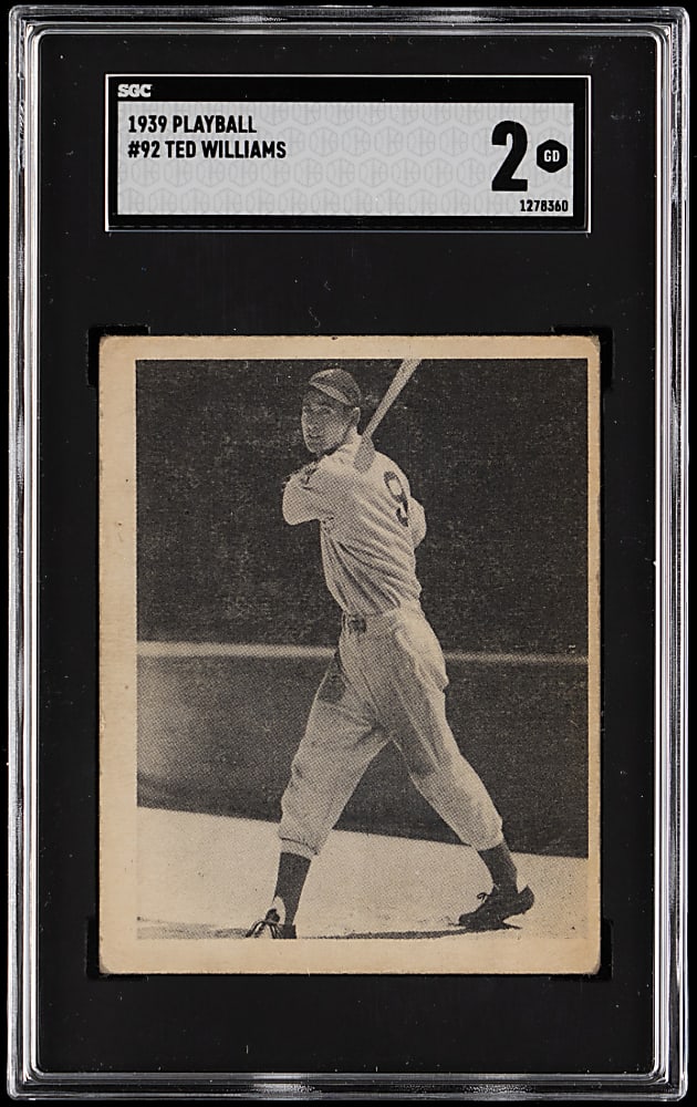 1939 Play Ball #92 Ted Williams Rookie SGC GOOD 2