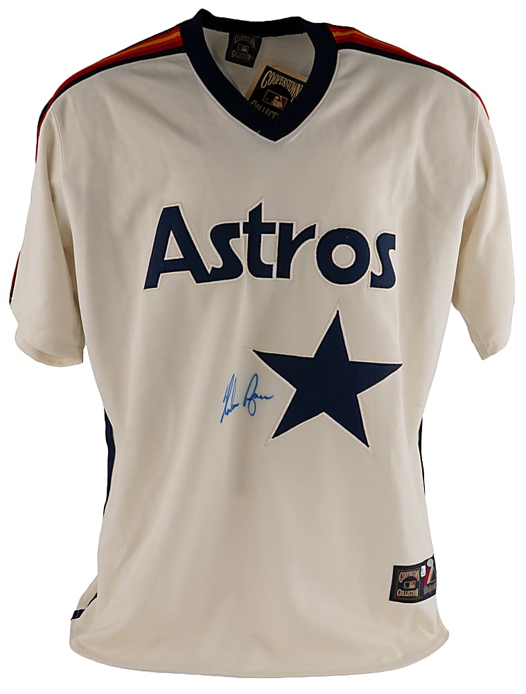 Nolan Ryan Signed Majestic Cooperstown Collection Houston Astros Jersey