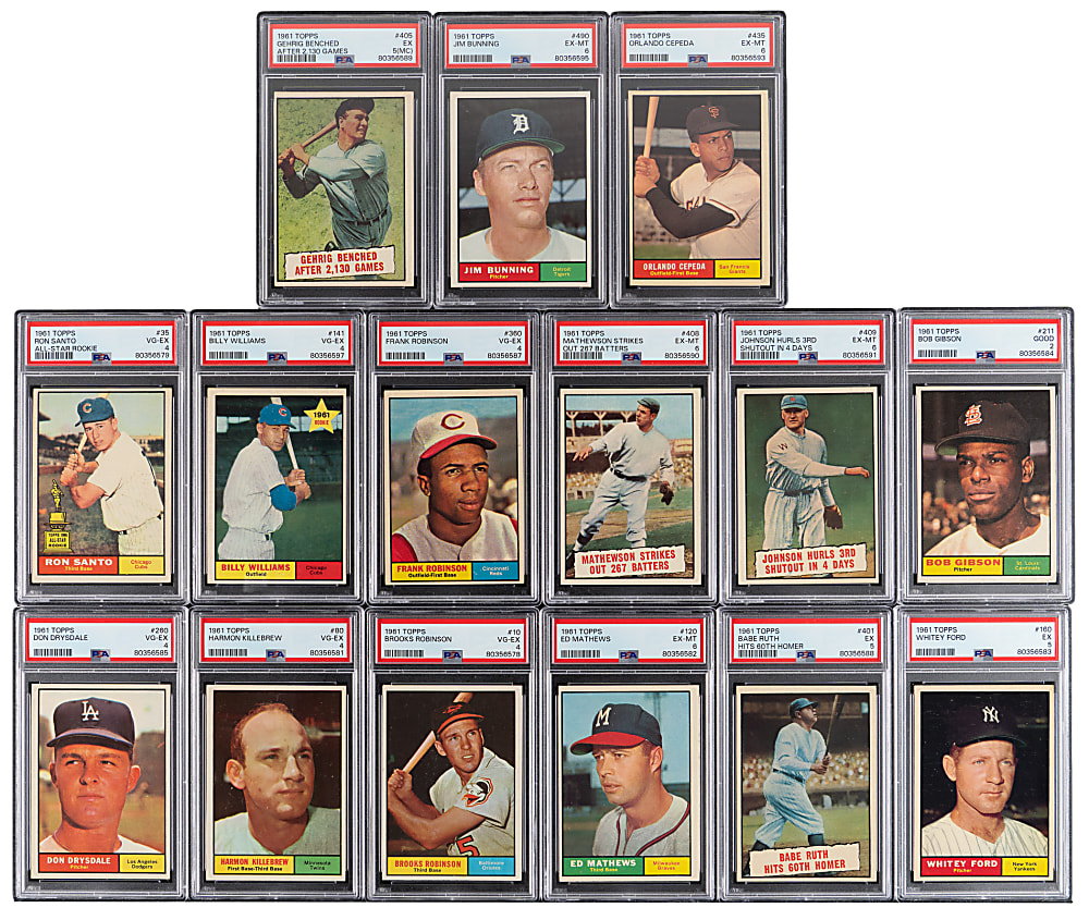 1961 Topps Complete Set (587) with (19) PSA Graded Stars