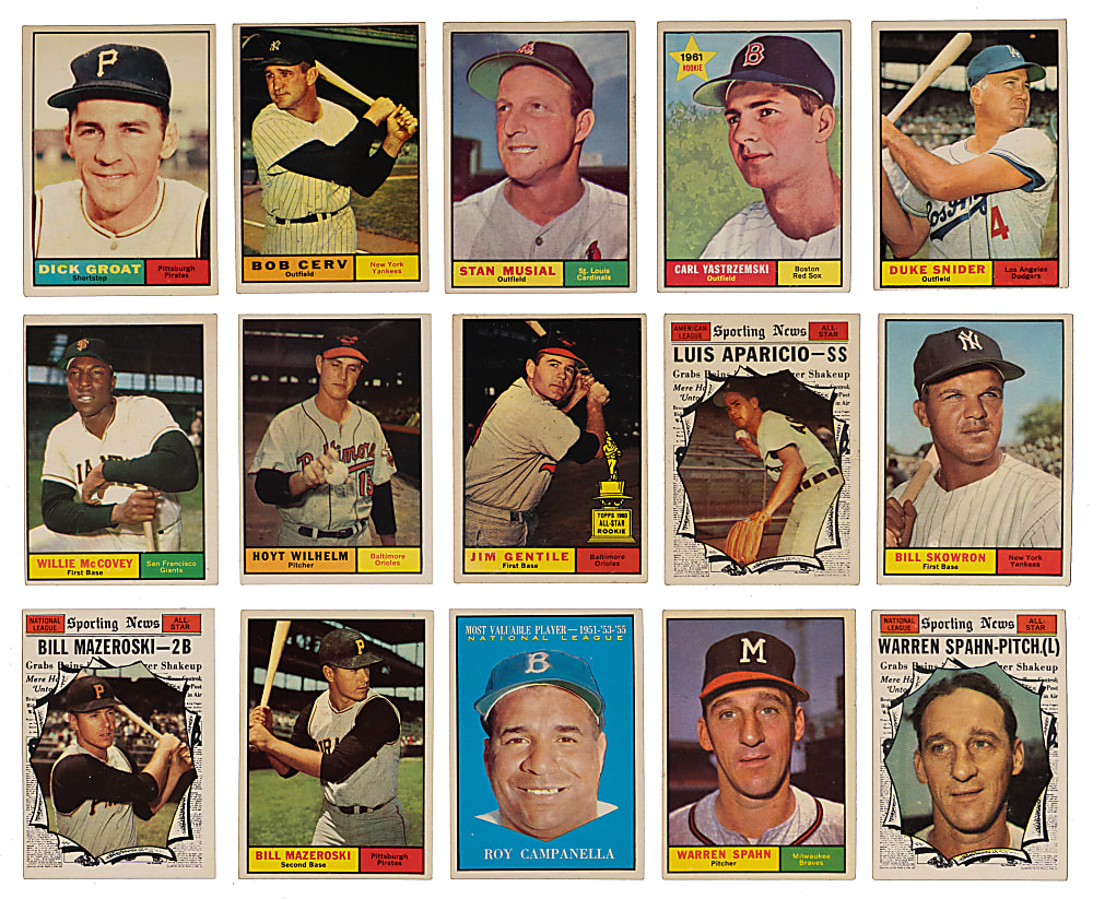 1961 Topps Complete Set (587) with (19) PSA Graded Stars