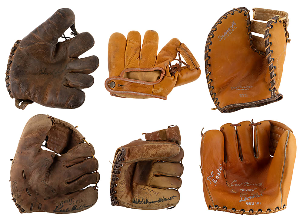 1920s-1960s Vintage Baseball Glove Collection (32) with (3) Signed Hall of Famers & Various Tougher Models