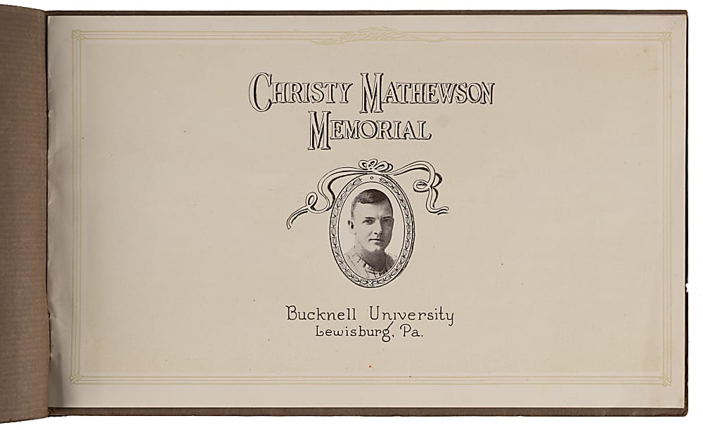 Exceedingly Scarce Circa 1926 Christy Mathewson Memorial Bucknell University Proposal / Program Guide