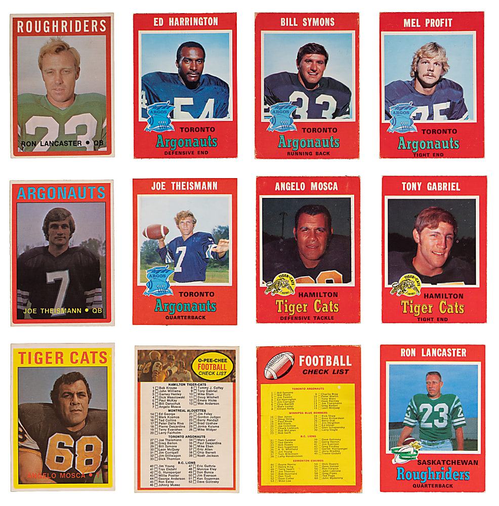 1971 & 1972 O-Pee-Chee CFL Complete Set Pair