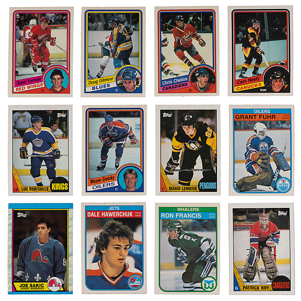 1982-1983 to 1989-1990 Topps & O-Pee-Chee Hockey Complete/Near Sets (4) with (1,185) Total Cards
