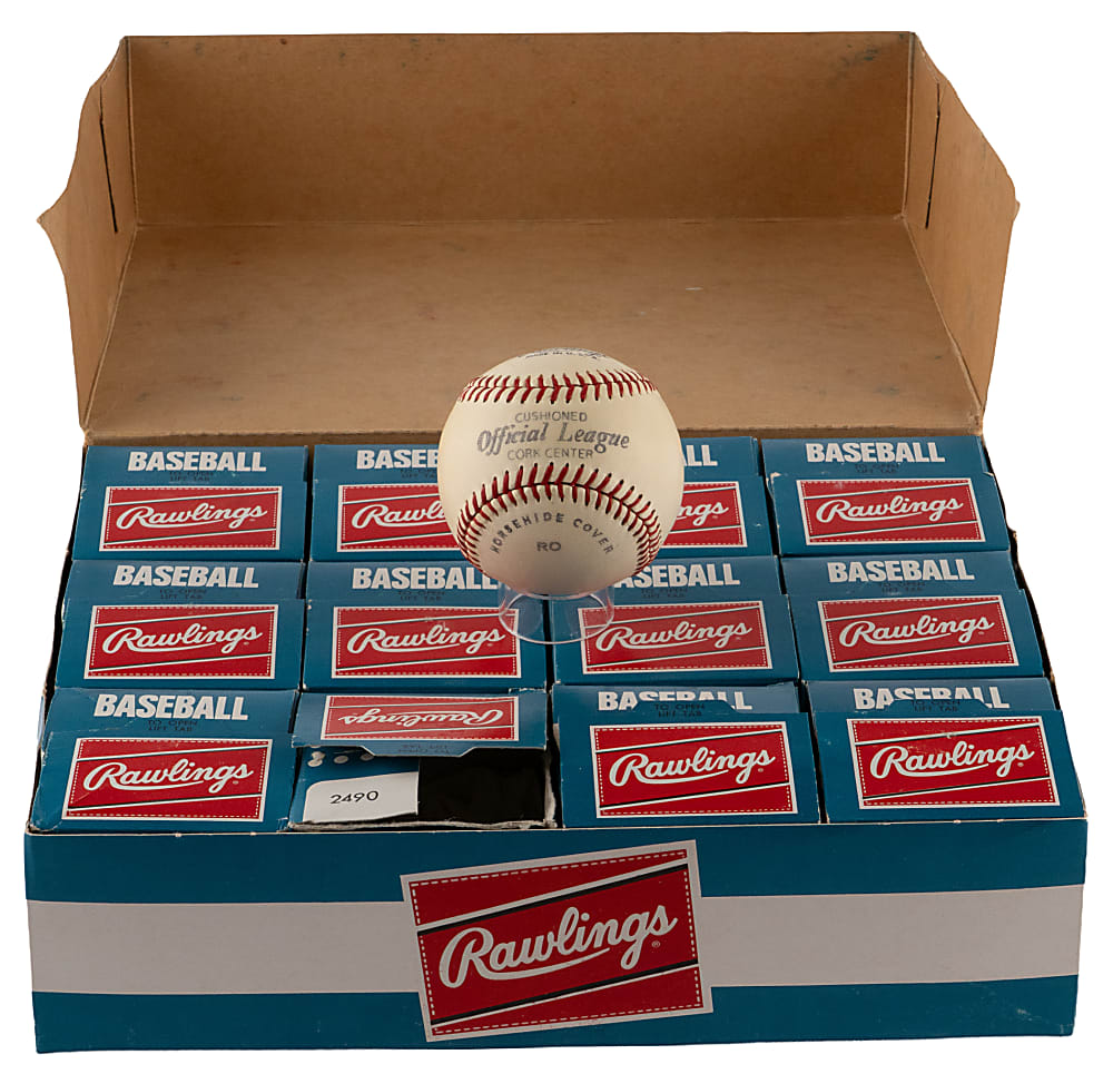 1960s-1970s Rawlings 2490 R.O "Official League" Baseball Dozen in Original Boxes & Display Case