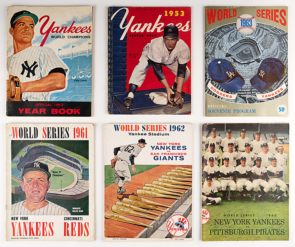 1953-1971 World Series Programs (10) & Official Team Yearbooks (7) with New York Yankees Concentration