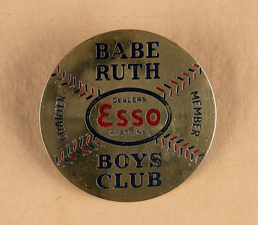 1930s ESSO Babe Ruth Boy's Club Contest Coupon & Member Pin