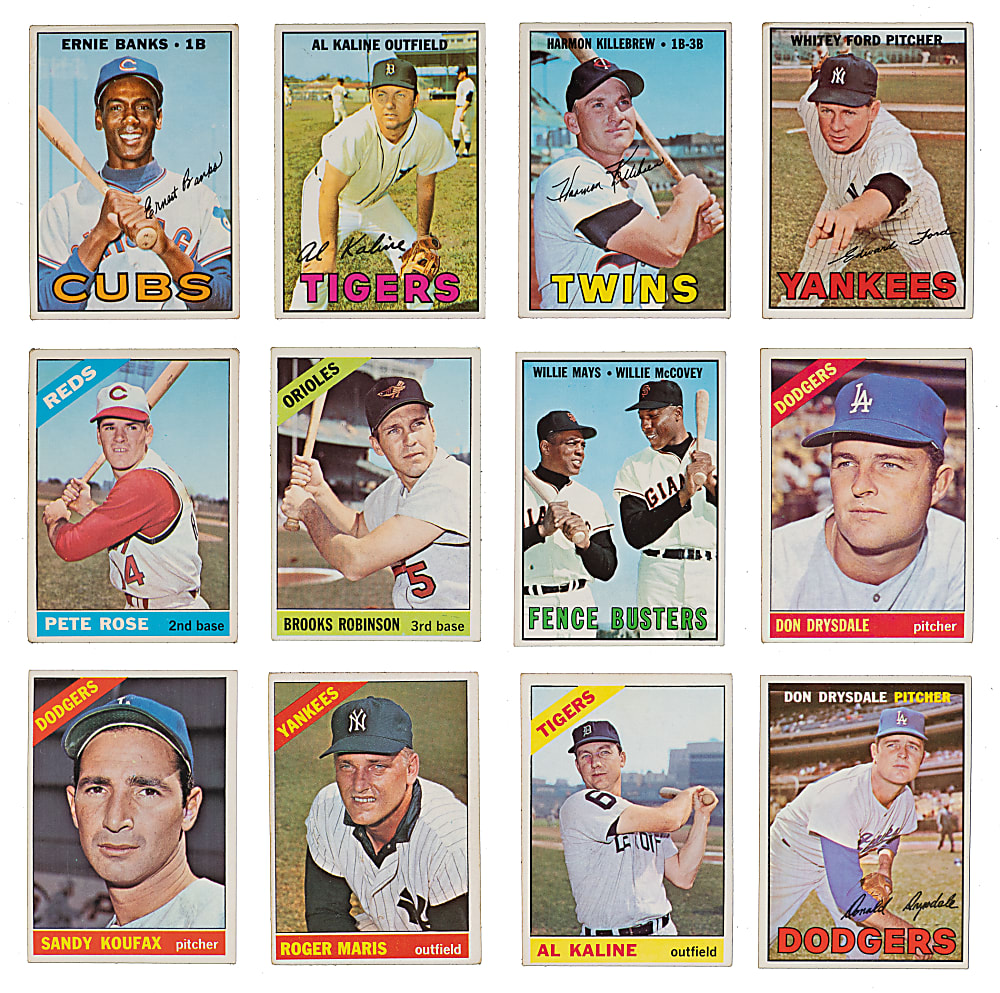 1966 & 1967 Topps Collection (109) with (47) Hall of Famers Plus 1966 Five-Cent Wrapper