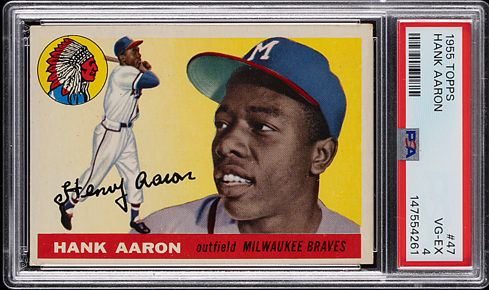1955 Topps #47 Hank Aaron PSA VG-EX 4