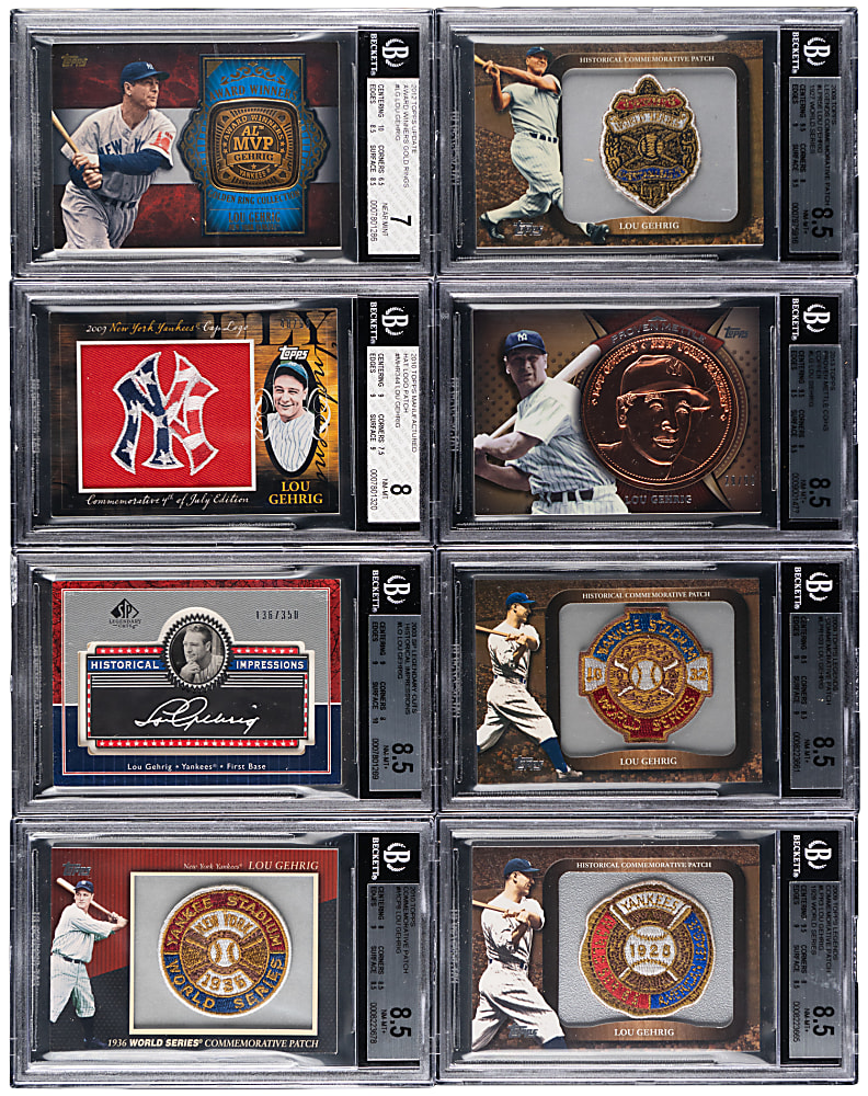 2003-2014 Lou Gehrig Manufactured Patch/Relic BGS Graded Collection (24) with Several Low Numbered Including #1/1