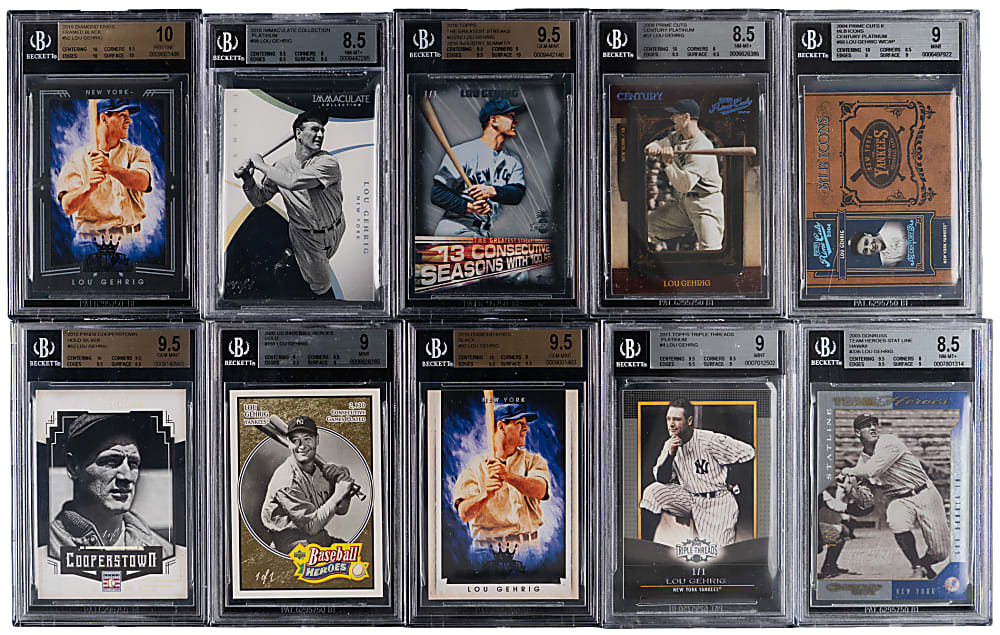 2003-2016 Lou Gehrig #1/1 BGS Graded Collection (10) with Immaculate Collection, Prime Cuts & Upper Deck Heroes