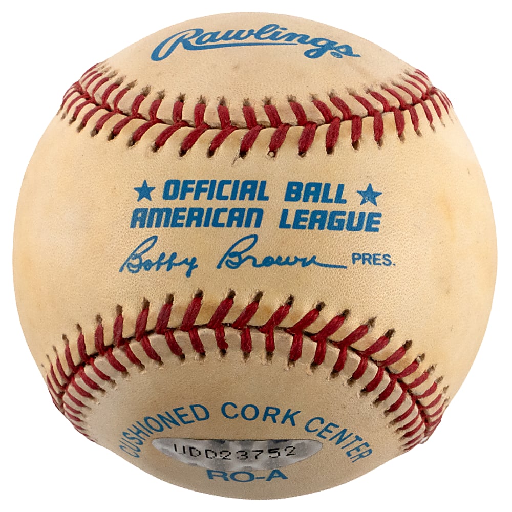 Mickey Mantle Single-Signed OAL/Brown Baseball with "No. 7" Inscription - UDA
