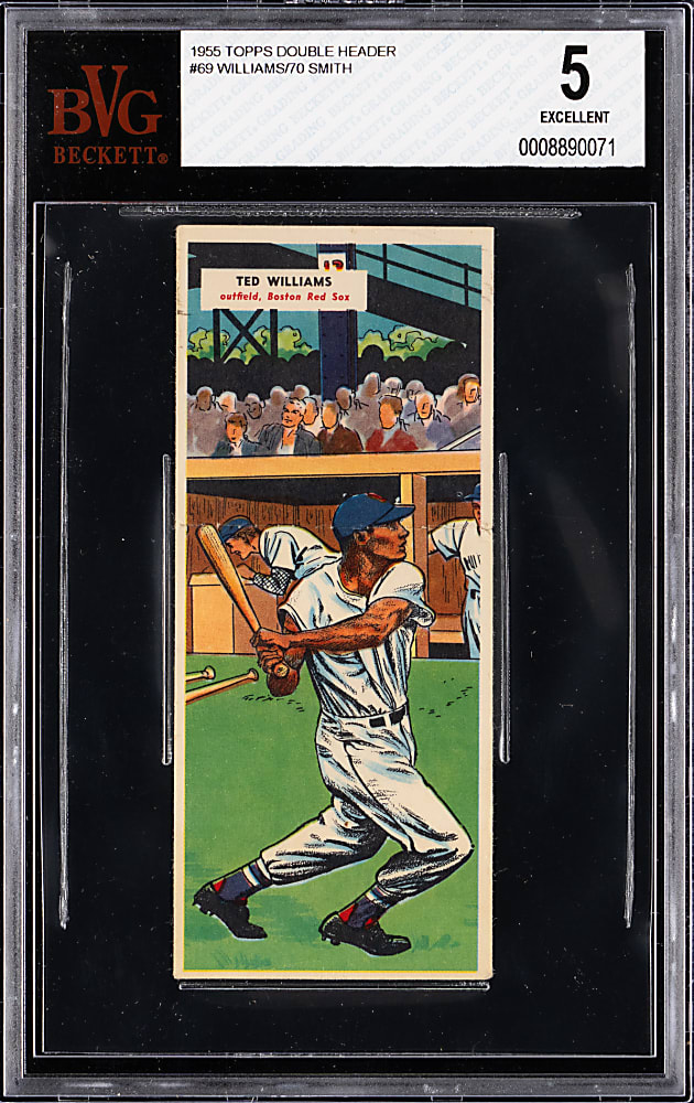 1955 Topps Doubleheaders BVG Graded Group (7) with #69 Ted Williams