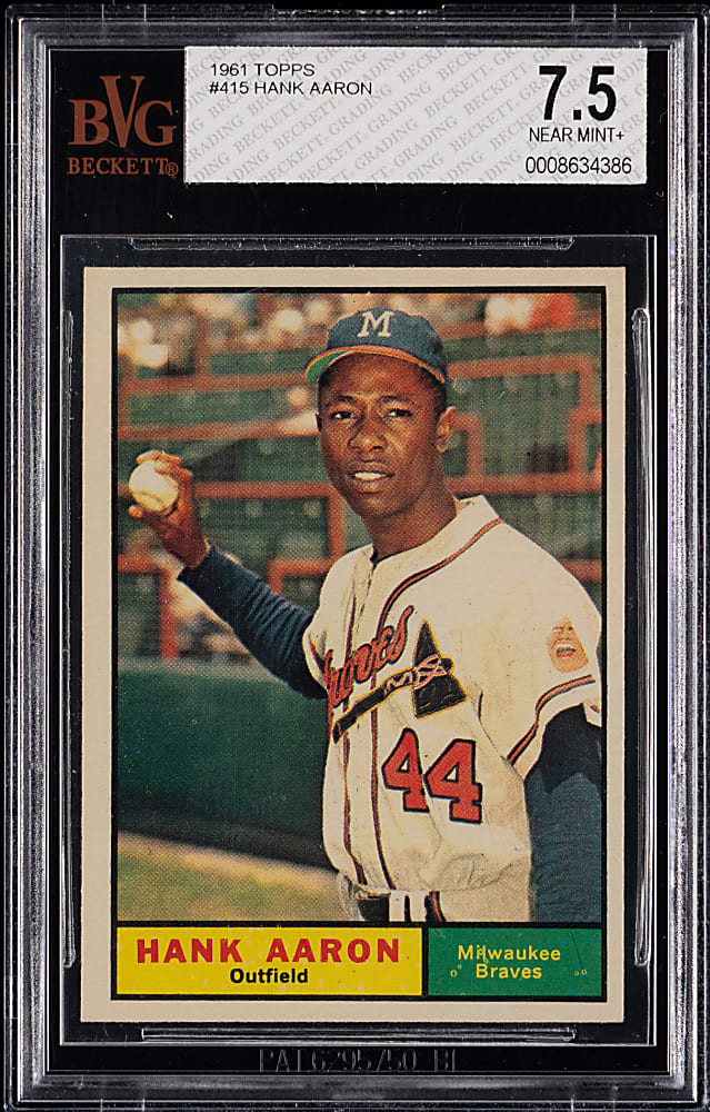1961 Topps #415 Hank Aaron BVG NM+ 7.5