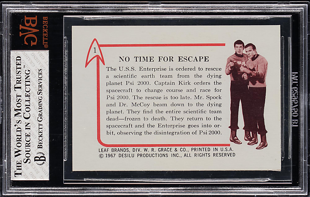1967 Leaf Star Trek #1 No Time For Escape BVG NM+ 7.5