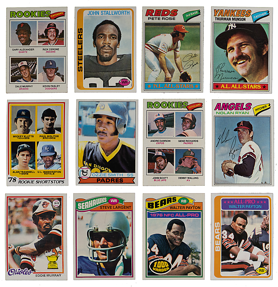 1977-1979 Topps Baseball & Football Near Complete Set Collection (5) with (3,150+ Total Cards) & Many Hall of Famers/Rookies - Clean!
