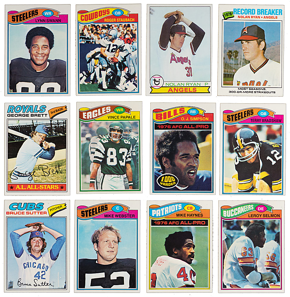 1977-1979 Topps Baseball & Football Near Complete Set Collection (5) with (3,150+ Total Cards) & Many Hall of Famers/Rookies - Clean!