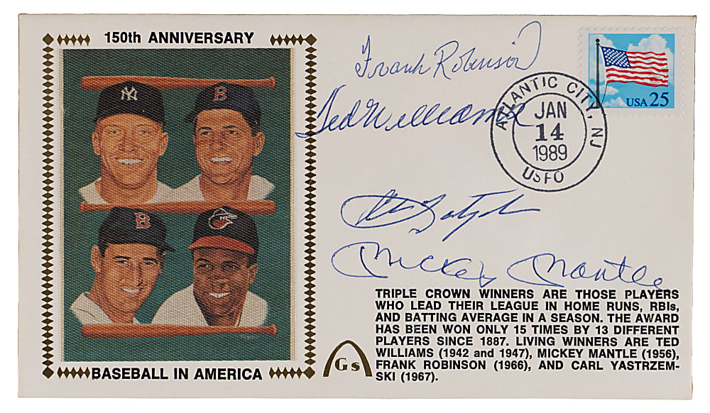 1989 Triple Crown Winners Multi-Signed Gateway Cachet with (4) Signatures