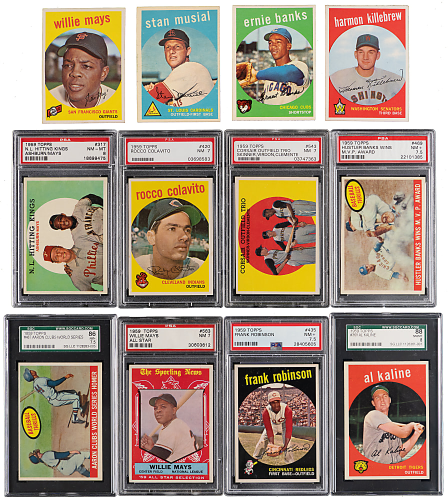 1959 Topps Near Complete Set (565/572) with (10) Graded - Clean!