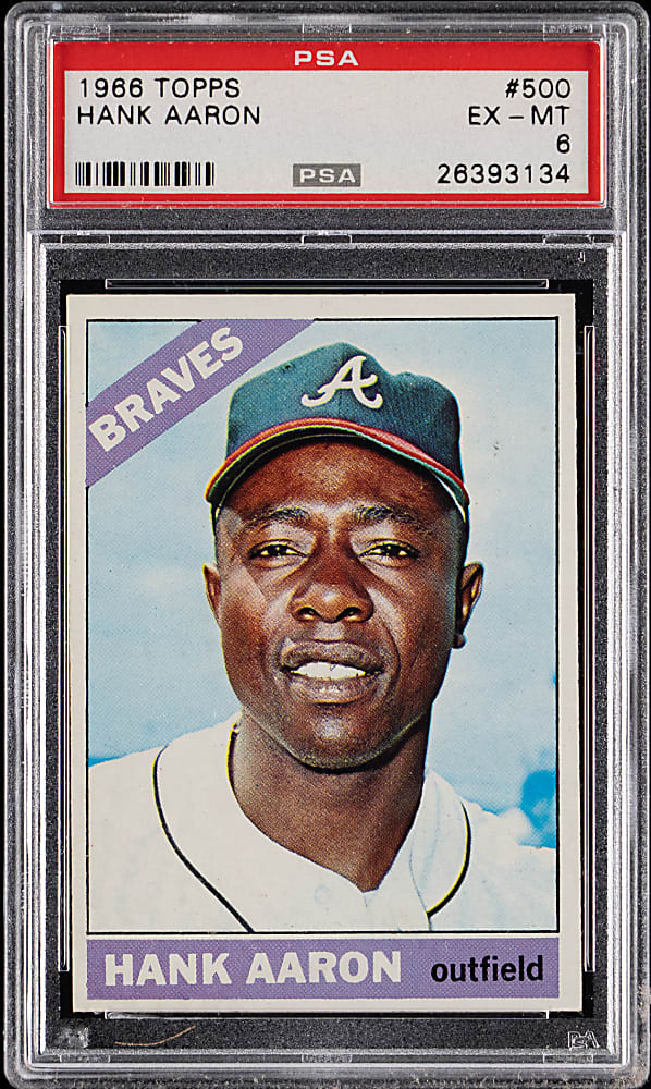 1966 Topps #500 Hank Aaron PSA EX-MT 6