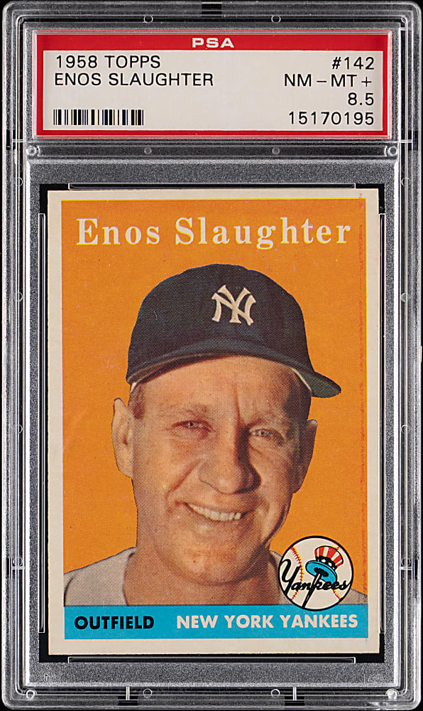 1958 Topps #142 Enos Slaughter PSA NM-MT+ 8.5