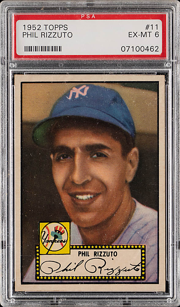 1952 Topps #11 Phil Rizzuto (Black Back) PSA EX-MT 6