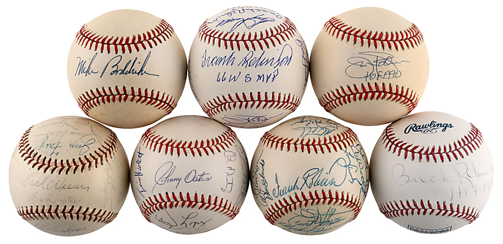 Baltimore Orioles Signed Baseballs (7) with 1966 & 1970 Team-Signed