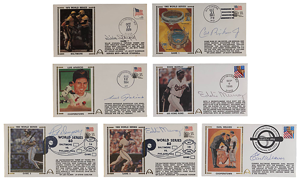 Baltimore Orioles Cachet Collection (38) with (23) Signed Including (16) Hall of Famers