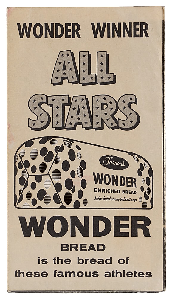1961 Wonder Bread All-Star Winners Brochure with Mickey Mantle