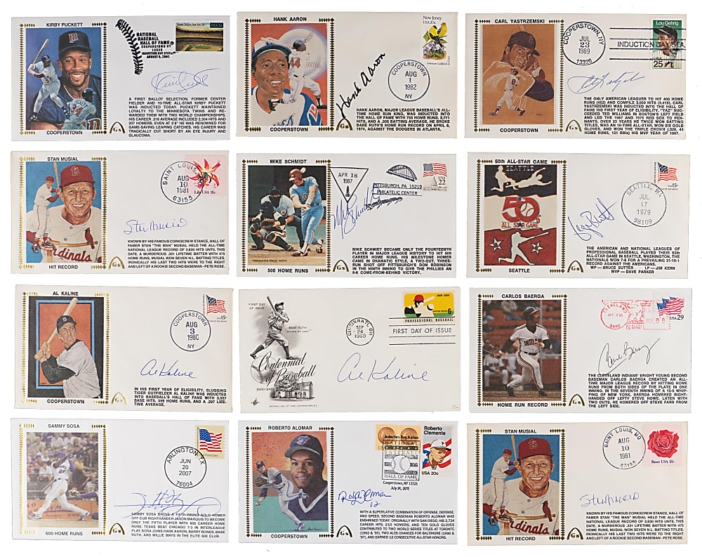 Baseball Cachet/First Day Cover Collection (59) with (43) Multi/Single-Signed Including (25) Hall of Famers