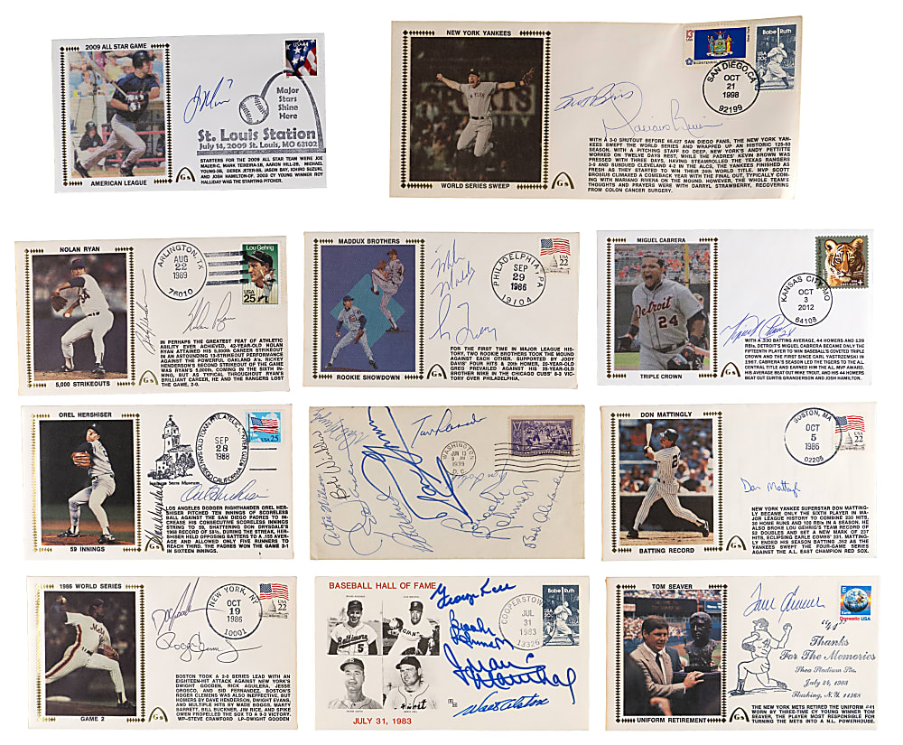 Baseball Cachet/First Day Cover Collection (59) with (43) Multi/Single-Signed Including (25) Hall of Famers