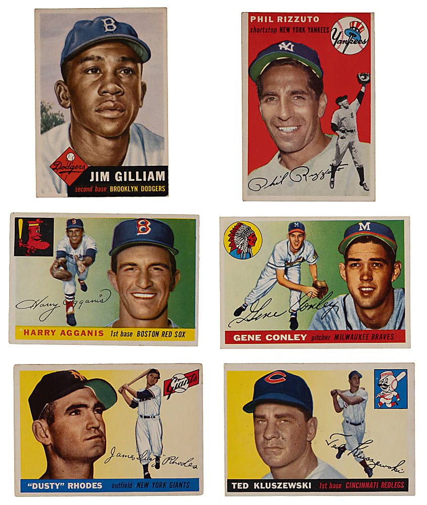 1953-1955 Topps Hall of Famers & Stars (13) with (2) Ted Williams & 1955 Topps #124 Harmon Killebrew Rookie SGC VG/EX 4