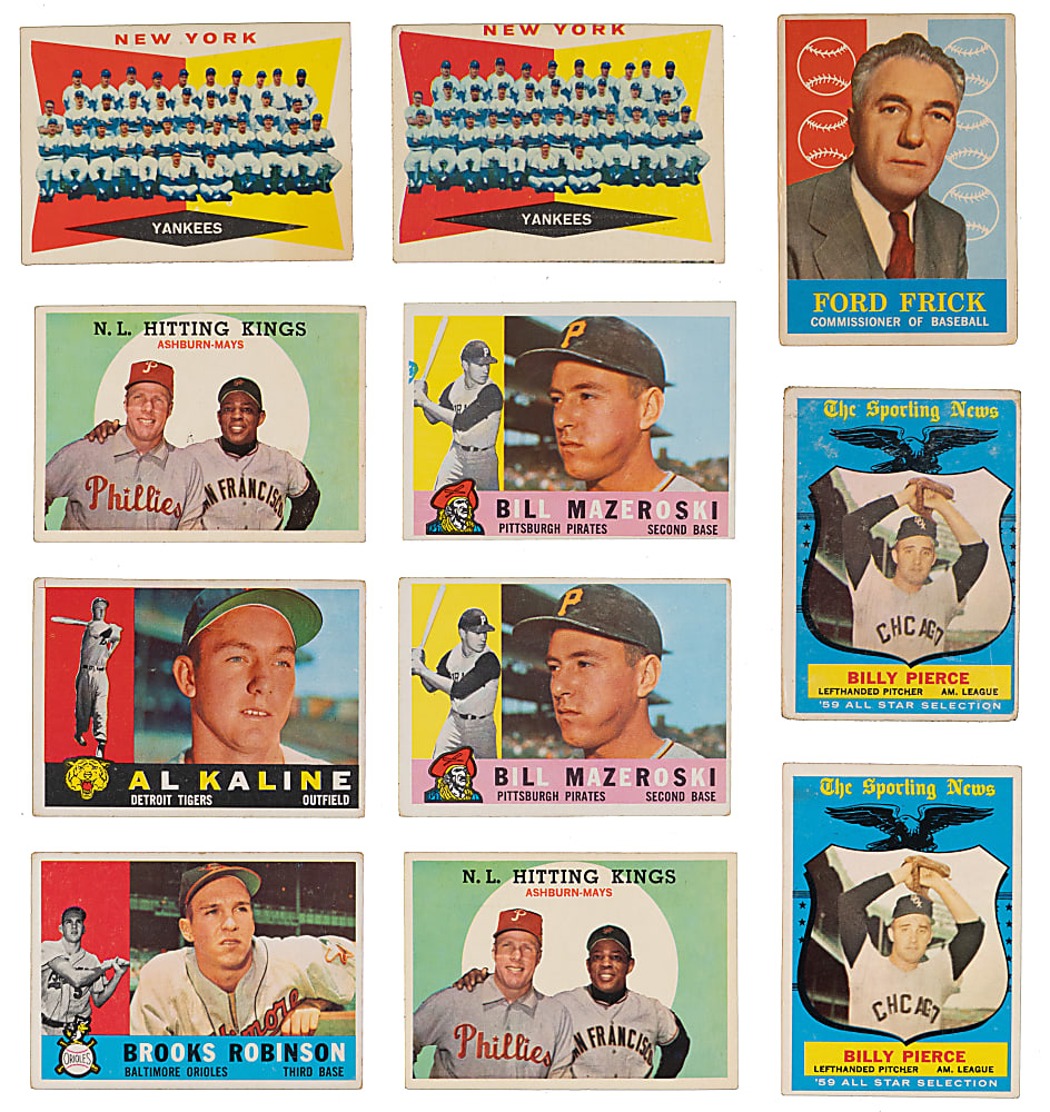 1959 & 1960 Topps Collection (323) with (30) Hall of Famers Including (3) Koufax, (2) Mays & Mantle