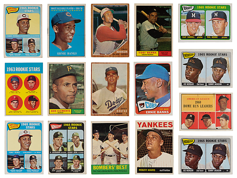 1961-1965 Topps Collection (301) with (60) Hall of Famers Including Clemente, Koufax, Mantle & Rookies