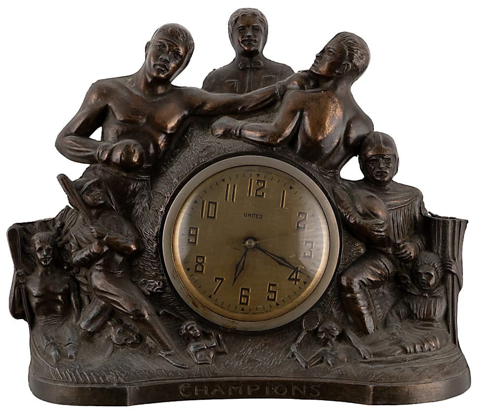 1930s Champions Clock with Joe Louis, Red Grange & Babe Ruth