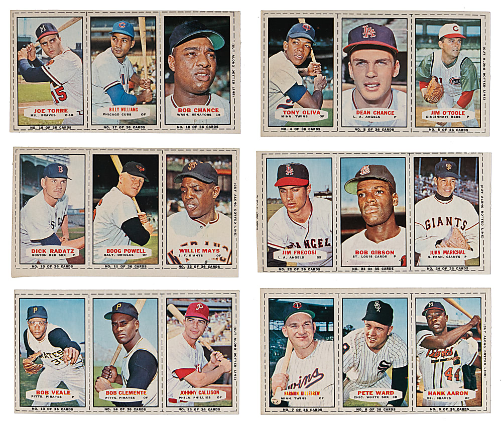 1965 Bazooka Panels High-Grade Partial Set (8/12) with Aaron, Clemente & Mays - (24 Total Cards)