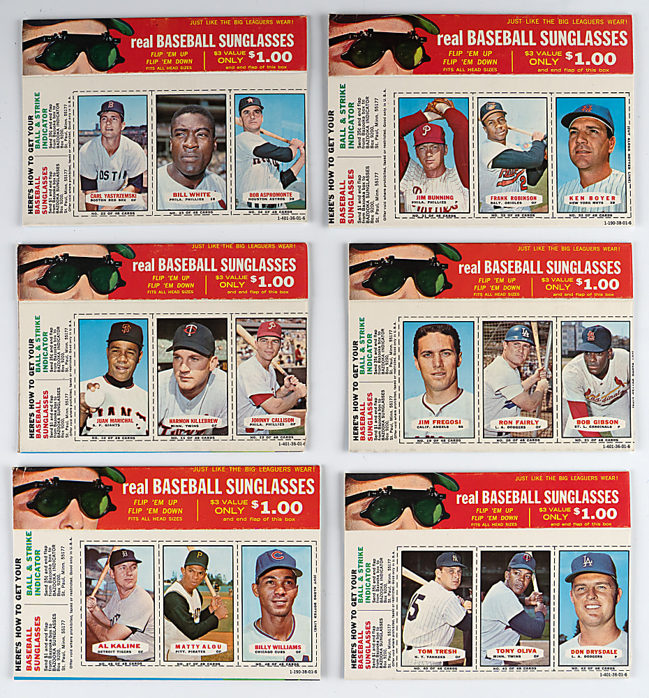 1967 Bazooka Box High-Grade Partial Set (9/18) with (11) Hall of Famers - (27 Total Cards)
